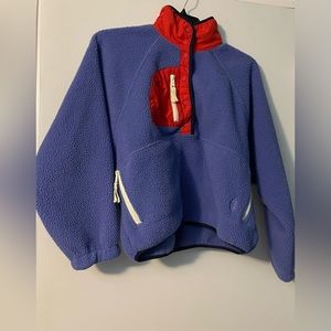 Free People Hit The Slopes Colorblock Fleece Pullover Size Small Like New